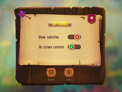 UI options arrow button game options pop up switcher ui wood