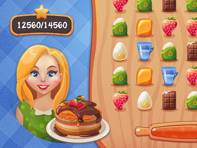 Cooking classes cake character cooking food game icon ilustration ui