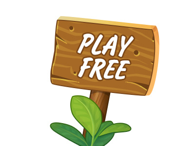 Play Free wooden arrow arrow banner game plant site ui wood