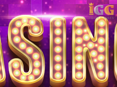 Logo bubble casino lights logo text ui