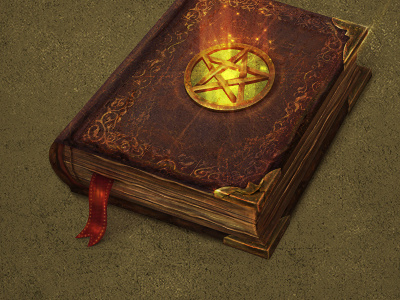 Magic book 2d book cg icon ilustration magic