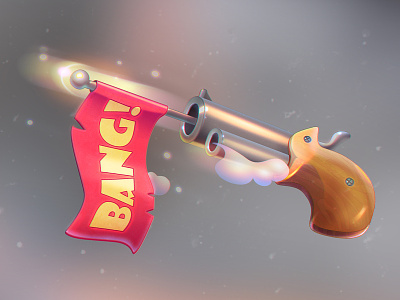 "Bang!" illustration design game gun icon illustration shot typography ui wood