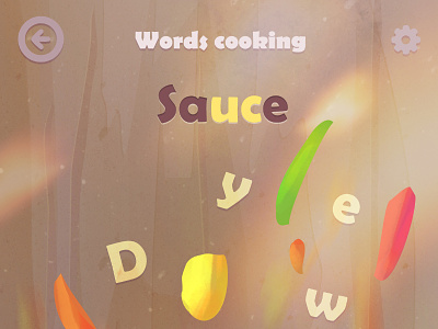 Cooking letters button cooking food game icon illustration letters ui wood