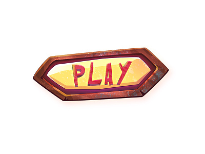 Play button button game icon illustration play ui wood
