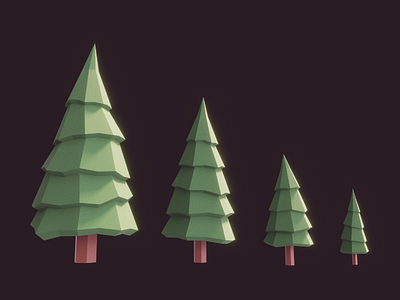 Some Lowpoly Fir Trees