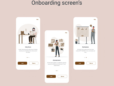 Onboarding Screen's design ui design