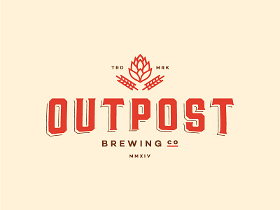 Outpost Brewing Co beer branding brewing crest hop lockup logo mark outpost retro typography vintage