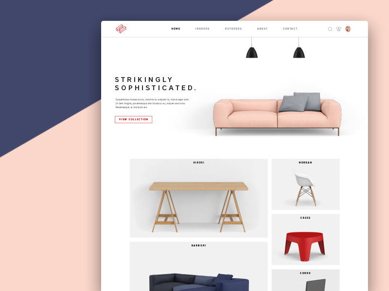 H Ecommerce Store shopping typography layout ecommerce website store minimalist ux ui meterial furniture