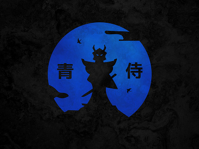 Blue Samurai character honor japan logo mascot samurai warrior