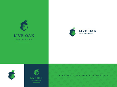 Live Oak 01 acorn branding engineering icon identity logo logotype mark oak symbol vector