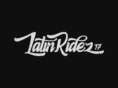 Latin Ridez branding car club handrawn logo script typography