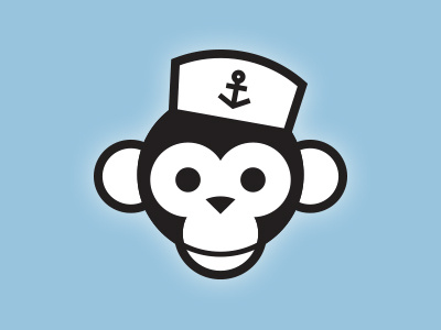 Seamonkey ape logo monkey sailor sea