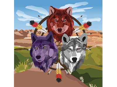 Red Wolf, Violet Wolf & White Wolf