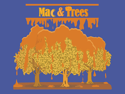 Mac & Trees cartoon cheese cheesey design digital art illustration illustrator ooey gooey trees vector