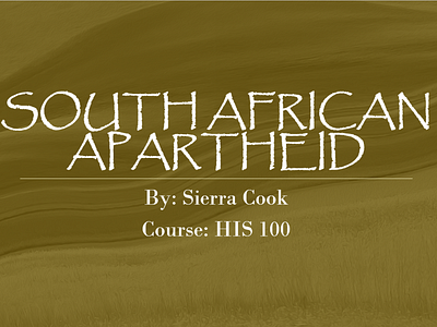 South African Apartheid (Independent History PowerPoint Project)