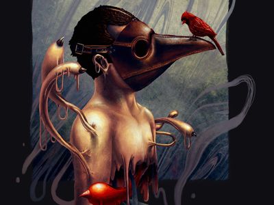 Veneer abstract bird illustration mask surreal surrealism