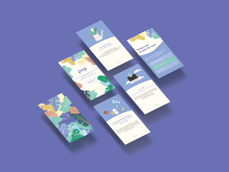 POP Program pathway patient illustration prevention ehealth app ux ui