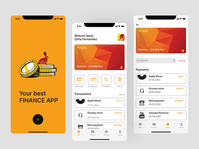 Finance app app design ui ux
