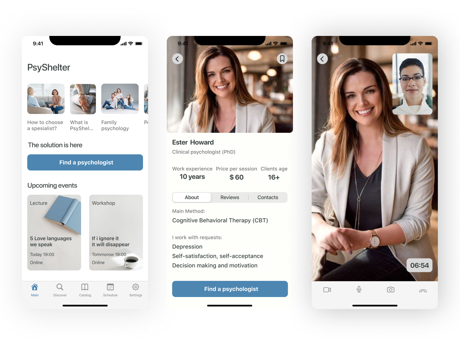 Mobile App for psychologist by Yulia Kudinova on Dribbble