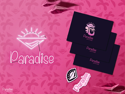 Paradise Cafe & Lounge - Visual Identity bar brand element brand identity branding business card logo pattern stationery sticker visual identity