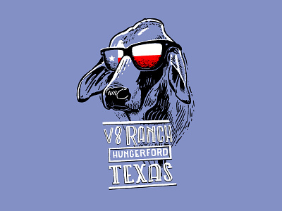 One Cool Brah cow hand lettered illustration ranch shirt texas type