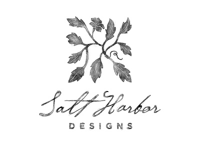 Salt Harbor Designs Logo drawing drawn events floral flower flowers leaf leaves paint vine watercolor wedding
