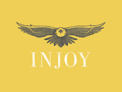 Rejected Logo: Injoy 2 bird drawing eagle logo mark serif