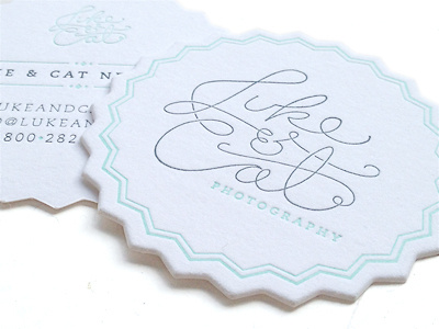 Luke & Cat Letterpress Business cards