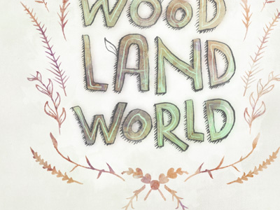 Woodland World Photoshoot Branding branding color crest drawn hand land leaf leaves nature photo type water watercolor wood world