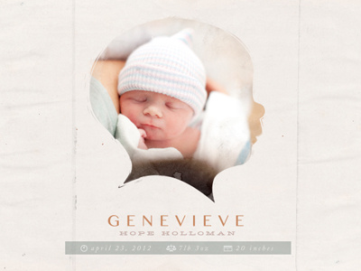Genevieve Announcements announcment baby girl profile silhouette