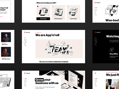 App'n'roll – new website black bold brutalism business dark design illustration interface landing swiss technology ui ux web webdesign website