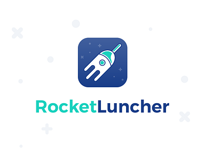 Rocket Luncher app application food fork icon illustration ios lunch mobile rocket startup vector