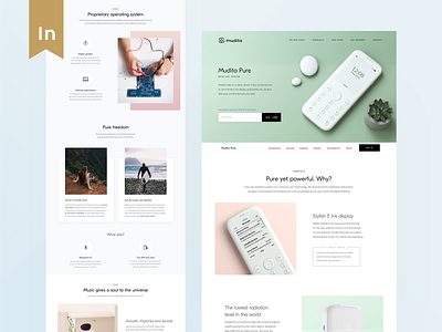 Mudita.com – Pure Product Page clean landing page minimal pastel product product page simple typography ui ux web webdesign website