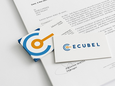 Ecubel logo blue c c mark circuit computer ecubel hardware logo mark orange tricolour wifi