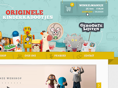 Having só much fun! drop shadow e commerce header kids navigation playful shop web webdesign webshop website