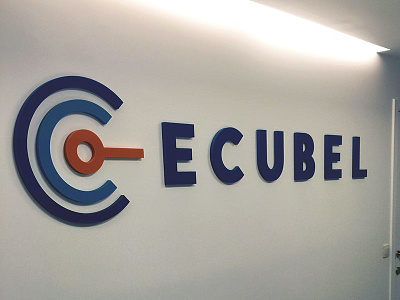 Ecubel sign ecubel logo signage
