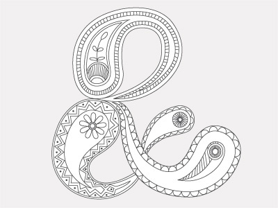 Paisley Ampersand illustration lines logo