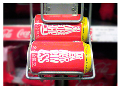 Coke Cans final bottle letter lettering shape typography