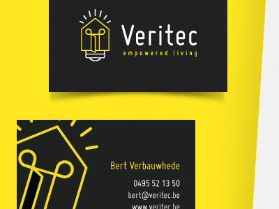 Veritec print black businesscard letterhead logo presentation print veritec yellow