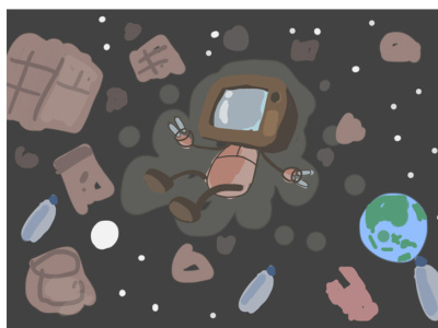Space cartoon design illustration