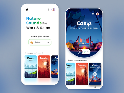 Nature Music Player App Design app application beats channel clean design interface mobile music music player app nature player playlist song spotify ui ux