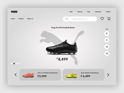 Football shoes Web UI