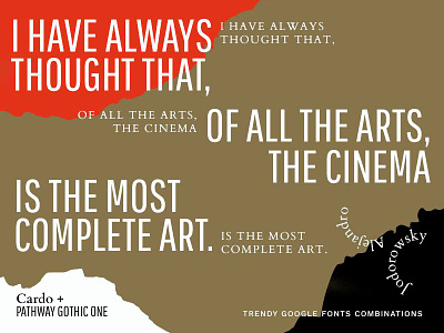 Filmmakers Quotes: Our Google Fonts combinations in Actions google fonts pairings pairs typography