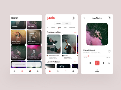 Musica - Music App concept inspiration ui mobile ui music music player musica