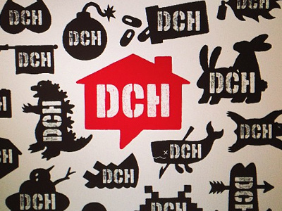 Dallas Comedy House logo set illustration logo