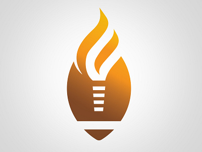 Logo concept for Extra Yard For Teachers flame football logo torch