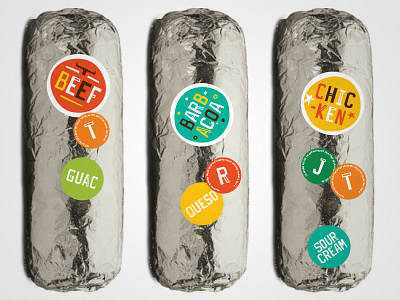 Go Loco Burrito Stickers food packaging stickers
