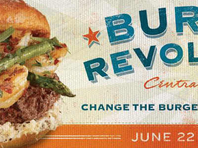 Burger Revolution texture typography