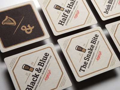 Guinness Coasters bar beer branding logo print