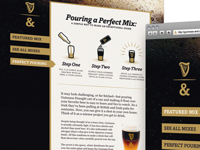 Guinness Site beer branding icons web design